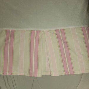 Caroline Stripe Pink and Green crib skirt Pottery Barn kids